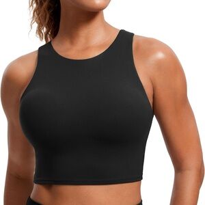 CRZ YOGA Butterluxe Racerback High Neck Longline Sports Br